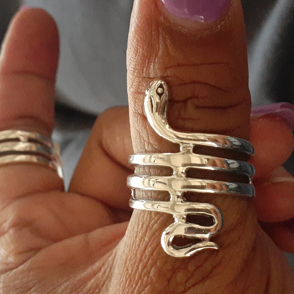 .925 Sterling Silver Snake Ring